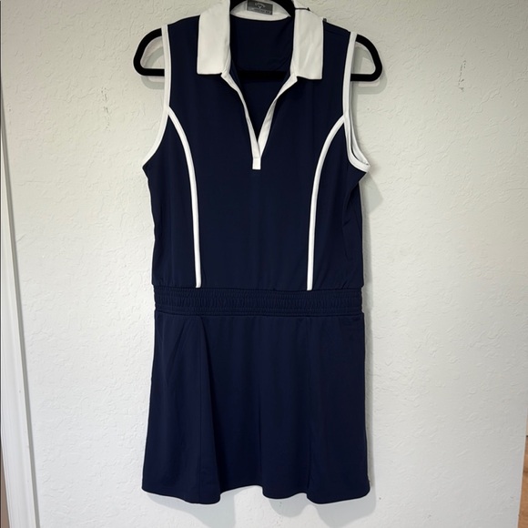 Callaway Dresses & Skirts - Callaway Navy and White Midi Dress